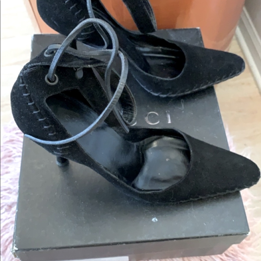 GUCCI ❤️Gorgeous Black handmade Suede shoes!!!